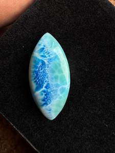 Larimar bleu naturel lisse forme marquise 10x20mm Cabochons perles de pierres précieuses en gros fabrication de bijoux pierres libres - Product Image 1