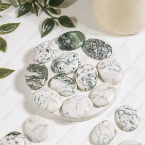 Wholesale Premium Quality Polished <b>Crystal</b> <b>Tree</b> Agate Flat Stones for Healing Meditation Decoration - Product Image 1