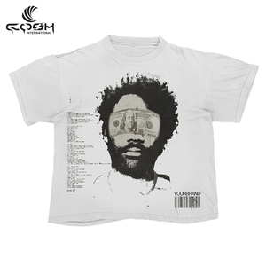 Fournisseur d'usine t-shirts personnalisés sérigraphie vierge DTF DTG impression bouffante en détresse Chenille Applique broderie lavage à l'acide hommes t-shirt - Product Image 2