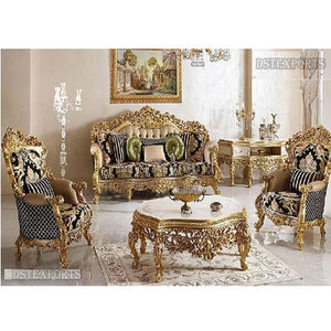 Juegos de Sofás de Lujo de Estilo Europeo para Sala de Estar de 5 Plazas, Exportaciones DST, Muebles de Madera de Teca Tallados a Mano de Diseñador de Primera Categoría - Product Image 4