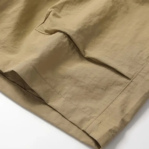Short léger en nylon pour homme avec cordon de serrage-Vêtements de sport d'été décontractés, couleur unie, coupe confortable, entretien facile - Product Image 6