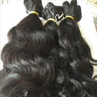 Extensions de cheveux indiens Remy de qualité supérieure, en vrac, teinte brun naturel, sans traitement chimique, double trame, prêtes pour la permanente