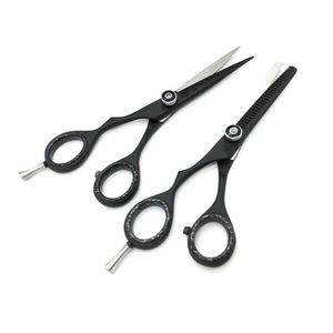 Kit de tijeras de adelgazamiento de peluquero de alta calidad, juego de tijeras de peluquero hermosas recubiertas de Color negro, juego de acero inoxidable - Product Image 2