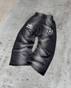 ชุดเซ็ตเสื้อฮู้ดดี้ผู้ชายแบบมีฮู้ด สไตล์ซันเฟด ลวดลายฟอกสีแบบแอซิดวอช กางเกงวอร์มทรงดิสเทรส ปักลาย ซิป ระบายอากาศได้ดี - Product Image 3