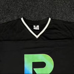 Camiseta de fútbol americano de alta calidad personalizada, fabricante de camiseta de béisbol deportiva de malla de gran tamaño, camiseta de corte cuadrado recortada para hombre - Product Image 2