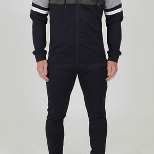 Haute qualité personnalisé unisexe décontracté Gym survêtement ensembles hommes Zip coton veste pantalon à capuche col survêtements solide imprimé Logo - Product Image 3