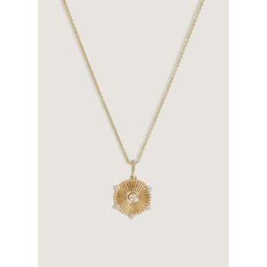 Collar de diamantes con diseño de moneda acanalado Jordyn - Product Image 4