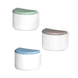 White plastic semicircular <b>salt</b> <b>shaker</b> with colored lid - Product Image 1