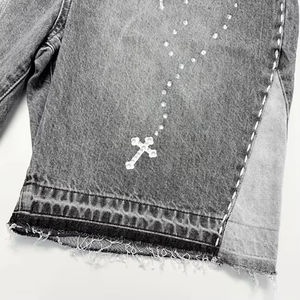 Shorts en jean streetwear tendance 2026 HSI, personnalisés, d'été, fabriqués au Pakistan, qualité supérieure, avec strass - Product Image 6