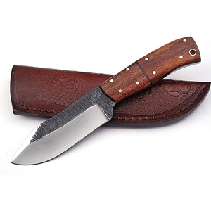 Meilleure vente couteaux à lame fixe d'extérieur en acier à haute teneur en carbone couteau de chasse fait à la main avec manche en bois de Rose - Product Image 1