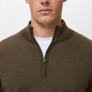 2025 OEM moda logotipo bordado personalizado suéteres de los hombres Top de manga larga prendas de punto personalizado cálido invierno suéter con cremallera de los hombres - Product Image 3