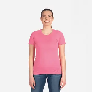 N3900 Женская футболка для бойфренда Next Level ярко-розовая Удобная хлопковая Футболка с круглым вырезом для печати дышащая футболка для печати