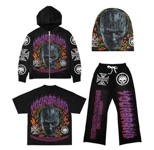 Fashion Unisex Winter Tracksuit Embroidered Casual Sports <b>Jacket</b> and Pants Set Regular Fit 100% Cotton Gym <b>Running</b> Sportswear - Product Image 3