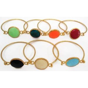 Brazalete de bronce fino con cuentas - Product Image 2