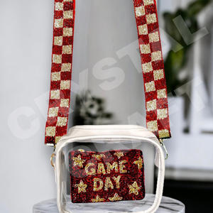 Go Elks Sangles de sac à perles de rocaille en or blanc personnalisées Accessoires de sangle de sac à main à la mode pour sacs - Product Image 3