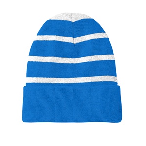 Bonnets de qualité supérieure chapeau en tricot froid bonnet rayé de haute qualité avec manchette bonnet d'hiver chapeaux pour femmes hommes - Product Image 1
