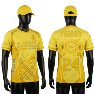 เสื้อเจอร์ซีย์ผู้หญิงคุณภาพสูง 160 GSM โพลีเอสเตอร์ สีเหลือง ทรงแอธเลติก แบบแผง ผ้าแห้งเร็ว พิมพ์โลโก้ตามสั่ง - Product Image 6