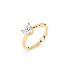 Anillo de Diamante Cultivado en Laboratorio con Corte Solitario en Forma de Corazón, Ideal para Regalo de Aniversario, con 0.74 Ct |   En oro amarillo, blanco y rosa de 9 quilates - Product Image 3