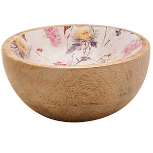 Cuenco para servir de diseñador, cuenco de madera grabado con banda metálica hecho de mango de alta calidad, madera de acacia, aluminio duradero suministrado, comida HHO - Product Image 5