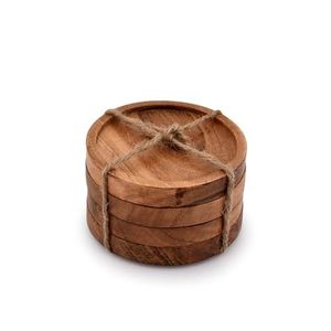Durable Natural Wood Coaster Set For Dining Room <b>Table</b> <b>Protection</b> And Elegant Housewarming Gift Choice - Product Image 4