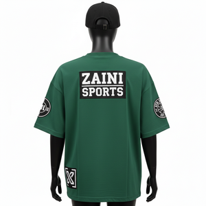 Camiseta Holgada para Mujer, Tejido de Malla de Poliéster de Alta Densidad (200 GSM), Sensación Suave, Color Verde Sólido, Logotipo Bordado, Camiseta de Algodón para Mujer - Product Image 2