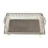 Plateau en métal fantaisie de designer en forme de rectangle argenté allemand avec support s pour les deux côtés plateau décoratif - Product Image 3
