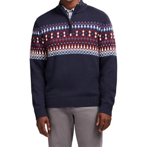 Custom LOGO Men Sweater Jacquard Pattern Jumper Design Winter Pullover Casual Crew Neck Knitwear Custom Knitted Sweater <b>for</b> Men - Product Image 3