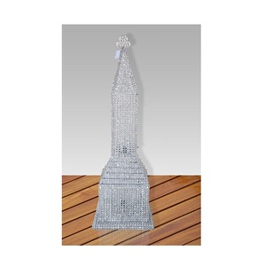 hot sale decorative crystal beats tower <b>silver</b> chrome plating hand made for home decor bed side decoration - Product Image 2