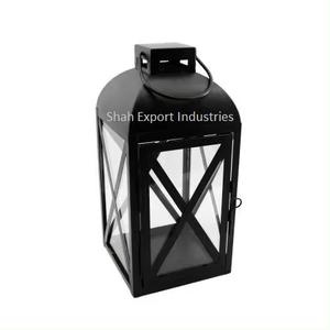 Popular Matt Black <b>Square</b> Metal <b>Candle</b> Lantern With Inside Glass for Indoor & Outdoor Decorative Hanging Lanterns - Product Image 2