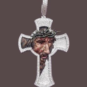 Personalizado de oro blanco de las mujeres de estilo clásico VVS Moissanite diamante colgante GIA certificado redondo brillante corte RB gemas joyería - Product Image 4