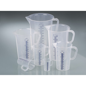 Béchers gradués en verre avec poignée, bleus, gradués de 50 à 3000 ml, pour le transfert de produits chimiques et d'huiles, par Burkle GmbH - Product Image 5