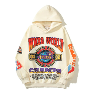 Sudadera con capucha lavada desgastada Retro personalizada para hombre, ropa de calle a la moda, técnicas bordadas, Tops holgados informales de invierno con agujeros rasgados en la cadera - Product Image 2