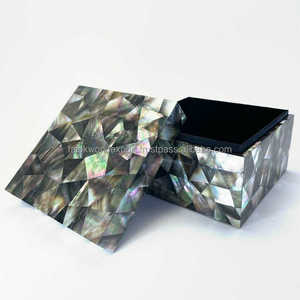 Mère de poire mosaïque boîte en bois mère de perle incrustation boîte à bijoux décor organisateur pour femmes et filles mère de perle boîtes FWE - Product Image 2