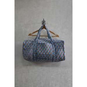 Indian Hand Block Print Quilted Duffle <b>Bag</b> Boho Floral <b>Weekender</b> Luxury Lightweight Shoulder <b>Bag</b> for Travel - Product Image 1