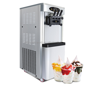 Máquina comercial de aperitivos de acero inoxidable congelado modelo de piso para hacer helado de servicio suave de 3 sabores - Product Image 3