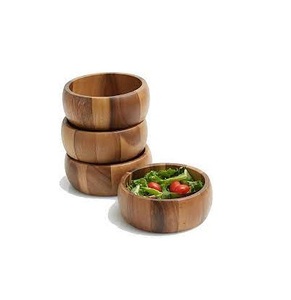Bol en bois de table rond inachevé différentes tailles bol de service en bois d'acacia pour une utilisation au restaurant à bas prix - Product Image 2