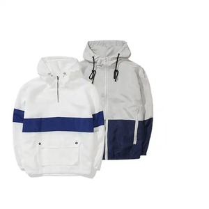 Veste coupe-vent blanche/Veste coupe-vent Meilleur prix du fabricant Logo personnalisé imprime Coupe-vent pour homme - Product Image 1