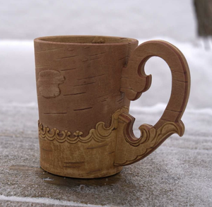 Tasses à bière en bois tasse en bois marron rétro faite à la main naturelle de qualité supérieure avec poignée pour thé café vin bière boissons chaudes - Product Image 6