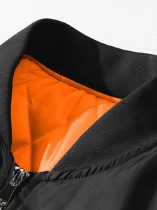 Chaqueta Universitaria de Satén con Logotipo Personalizado OEM, Chaquetas Bomber de Moda para Hombre, Ropa Sedosa y Brillante, Estilo Hip Hop, Forro Naranja, Resistente al Viento - Product Image 4