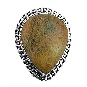 925 Sterling Silver Handmade <b>Ring</b> with <b>Turquoise</b> and Zircon Inlay Rhodium Plated Gemstone Jewelry Gift for Women - Product Image 3