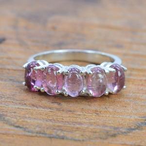 Anillos de Turmalina Rosa en Plata de Ley 925 para Mujer, Venta al por Mayor, Fabricante Indio, Regalo para Ella - Product Image 1
