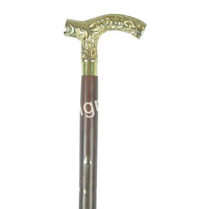 Bastón real de plata y oro con mango de patrón grabado, gran oferta, lujos decorativos, bastón de latón/madera de la India - Product Image 4