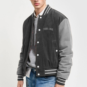 Nouvelle veste tendance personnalisée pour hommes en cuir noir, veste bomber de baseball, veste universitaire - Product Image 2