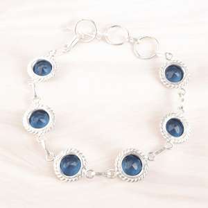 London Blue Topaz <b>Sterling</b> <b>Silver</b> Tennis <b>Bracelet</b> Simple Classic Luxury Zircon Birthstone Jewelry for <b>Women</b> - Product Image 1