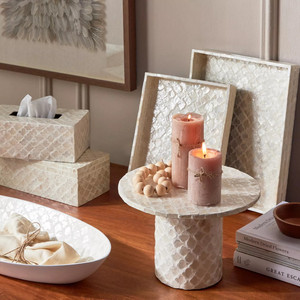 Nuevo diseño de alta calidad soporte de pastel de nácar para decoración de fiestas y decoración de mesa al por mayor más vendido hecho en Vietnam - Product Image 3