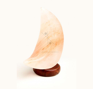 Recién llegado, lámpara de sal de cristal rosa del Himalaya con forma de Luna, lámpara de sal del Himalaya con luz de luna de Pakistán - Product Image 4