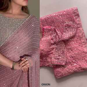 ผ้าไหมสำเร็จรูปสำหรับงานพิธีการ ดีวาจา รุ่นใหม่ พร้อมส่ง สำหรับงานดีวาลี งานแต่งงาน - Product Image 5