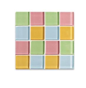 Sous-verre en mosaïque de verre carré fait à la main, tapis de tasse, résistant à la chaleur, vaisselle, coussin de table, cuisine, salle à manger, maison, bar à café, base de bouteille - Product Image 1