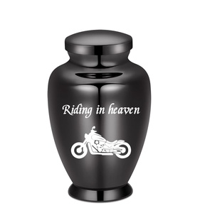 Urna de motocicleta de acero inoxidable para cenizas humanas para mujeres, hombres, urnas funerarias decorativas para cenizas, recuerdo, urna de tamaño personalizado - Product Image 1