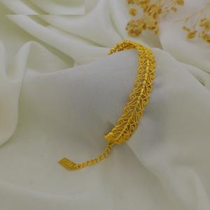 Luxury Arabic Gold Plated Bracelet for Women Floral <b>Leaf</b> Design Hand Bracelet Dubai Middle East <b>Jewelry</b> Elegant Wedding Bracelet - Product Image 4